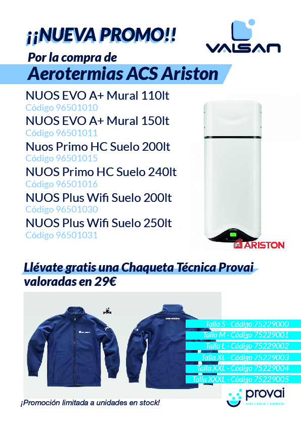 Promoción Aerotermia Ariston conchaqueta Provai gratis