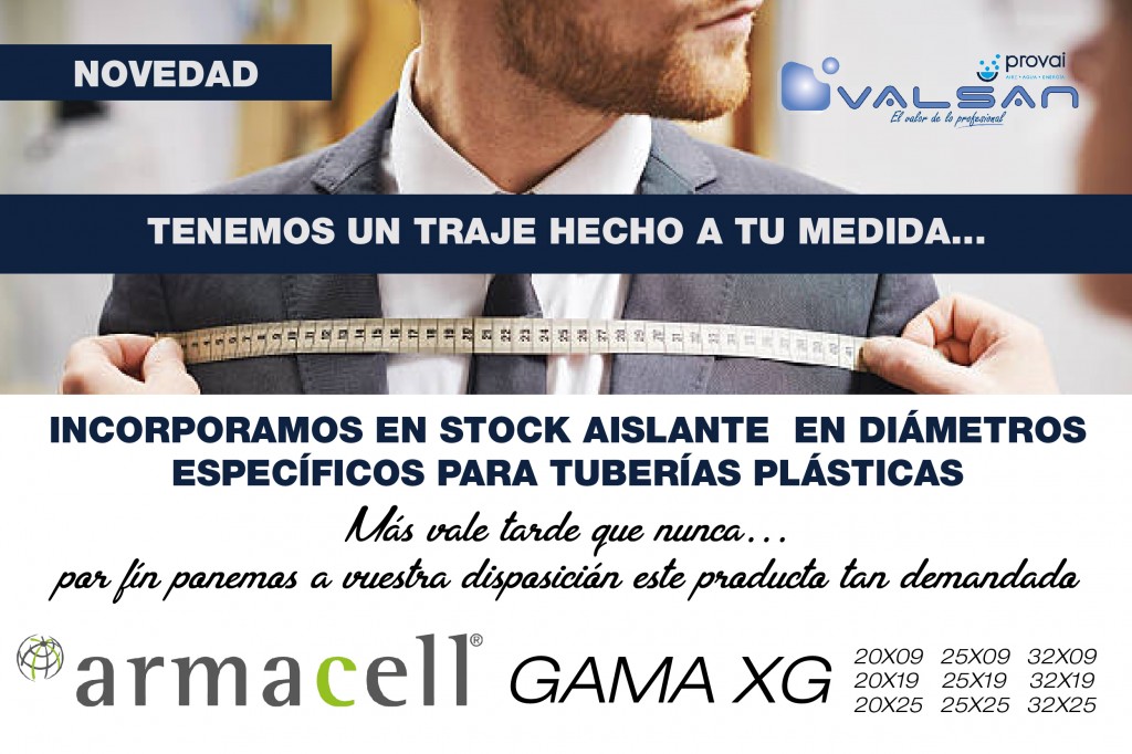 Aislante tubería en stock: Medidas para tubería plástica