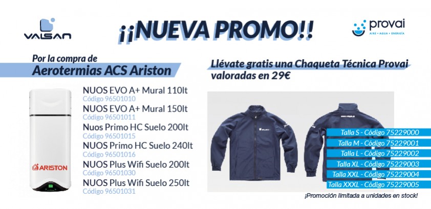 ¡Llévate una chaqueta gratis con tu Aerotermia ACS Ariston!